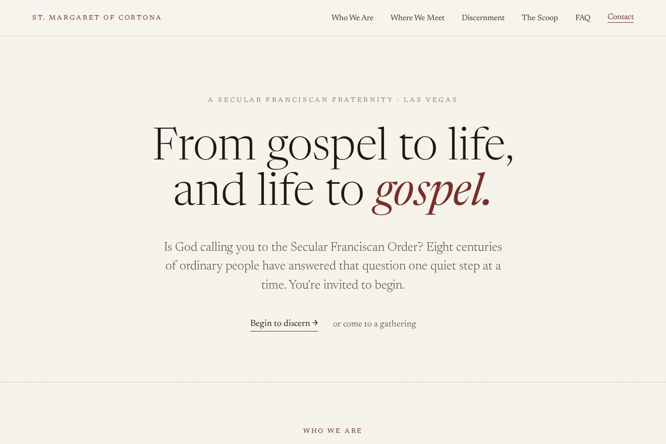 Gospel to Life homepage preview
